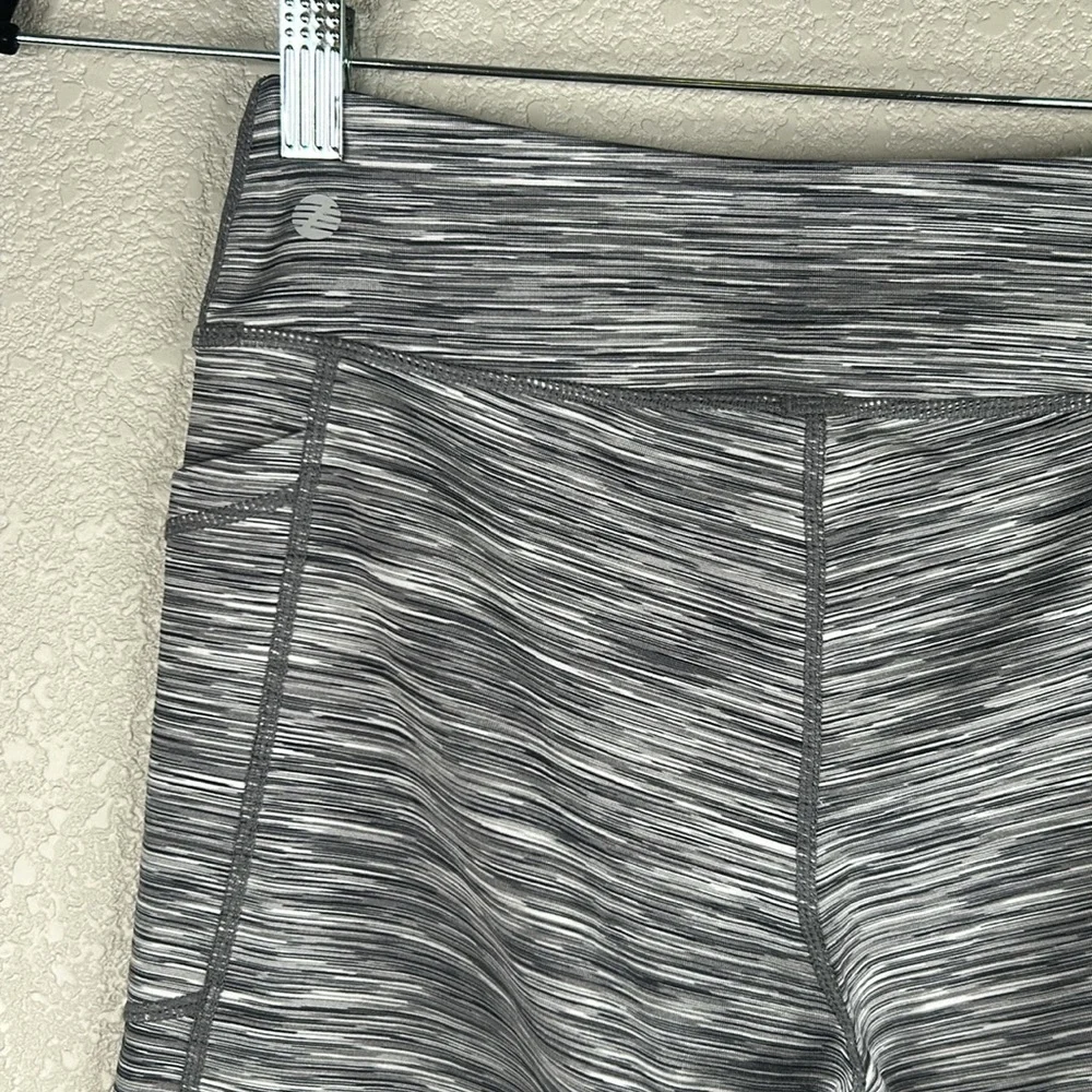 Zella Gray & White Space Dye Yoga Activewear Athletic Leggings Size XL‎